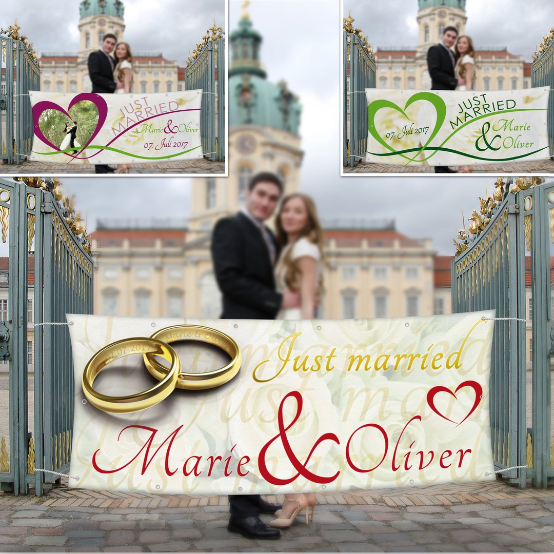 Banner Hochzeitsbanner Girlande Hochzeit Plane Just married 