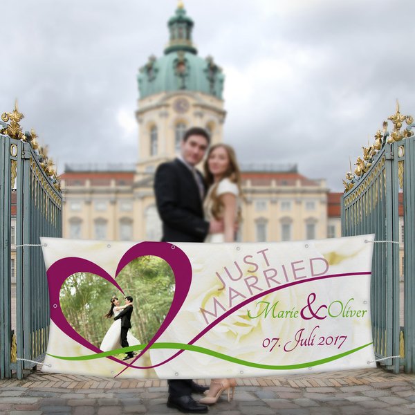 Willkommensbanner mit FOTO Hochzeitsgeschenk Hochzeitsfeier Plakat - Verschiedene Größen + Motive
